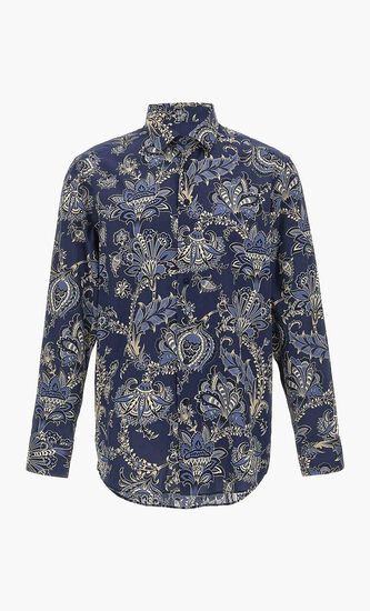 Paisley-Printed Curved Hem Shirt
