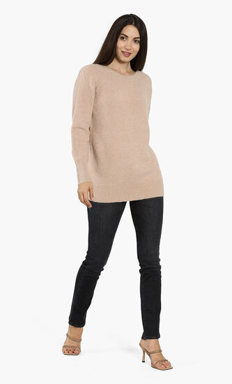 Banded V-Back Sweater
