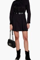 POPLIN PLEATED MINI DRESS