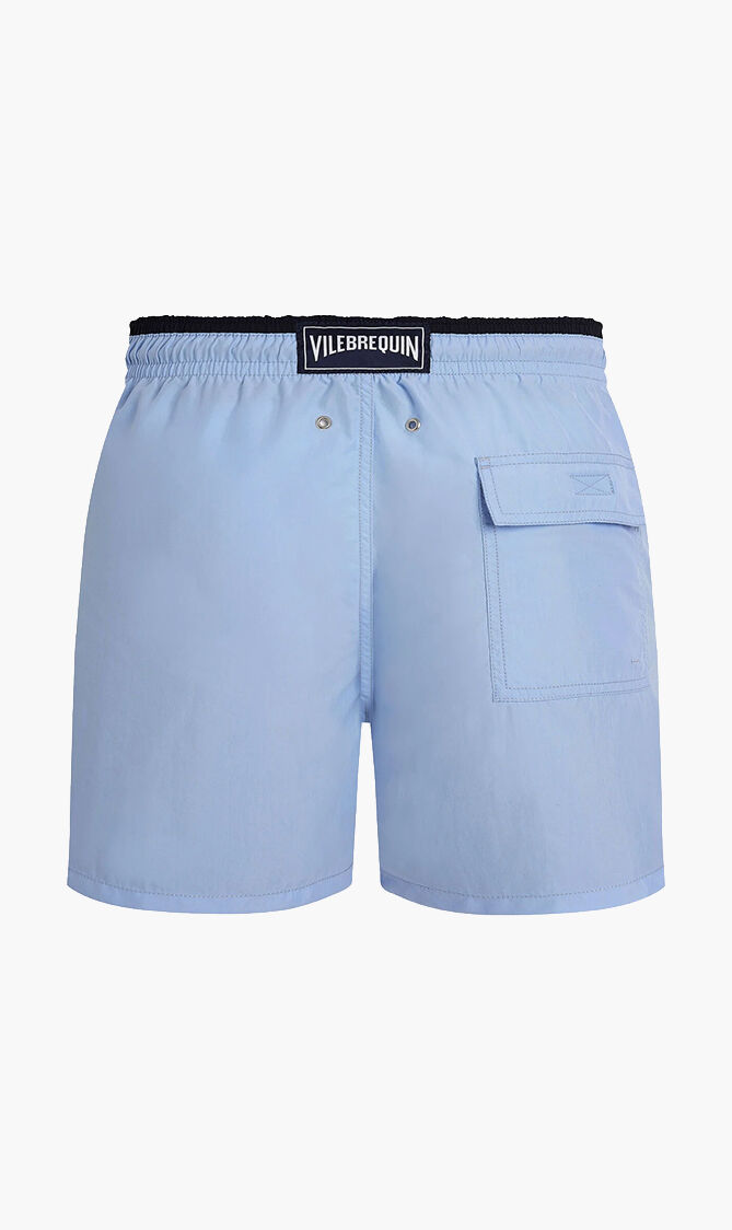 Solid Elasticated Swim Shorts