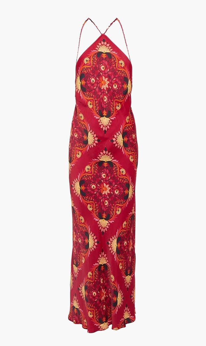Printed Halterneck Maxi Dress