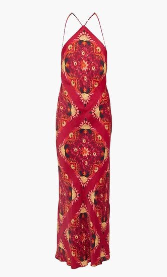 Printed Halterneck Maxi Dress