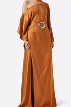EL VIENTO SATIN KAFTAN OCHRE