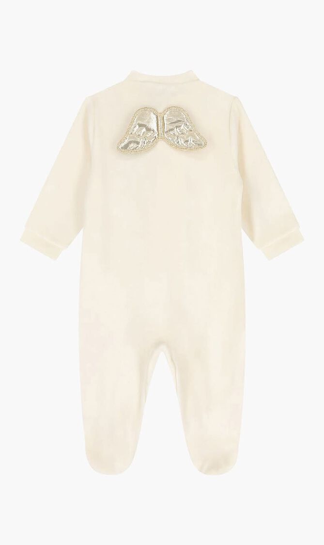 Velour Angel Wing  Sleepsuit