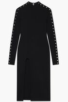 Long Sleeve Leg Slit Midi Dress