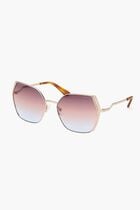 METAL SUN GLASSES F GOLDOTHER GRADIENT BROWN
