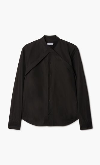 OW EMB HEAVYCOT FRONT COLLAR BLACK BLACK