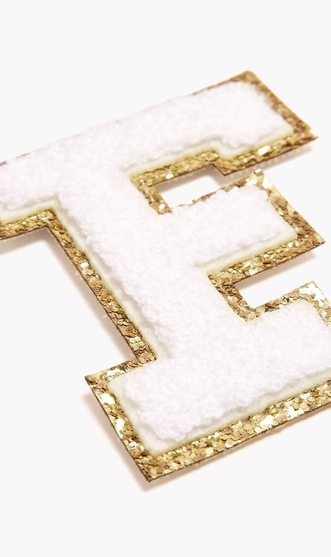 Chenille Sparkle Letter 'F' patch