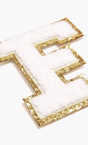 Chenille Sparkle Letter 'F' patch