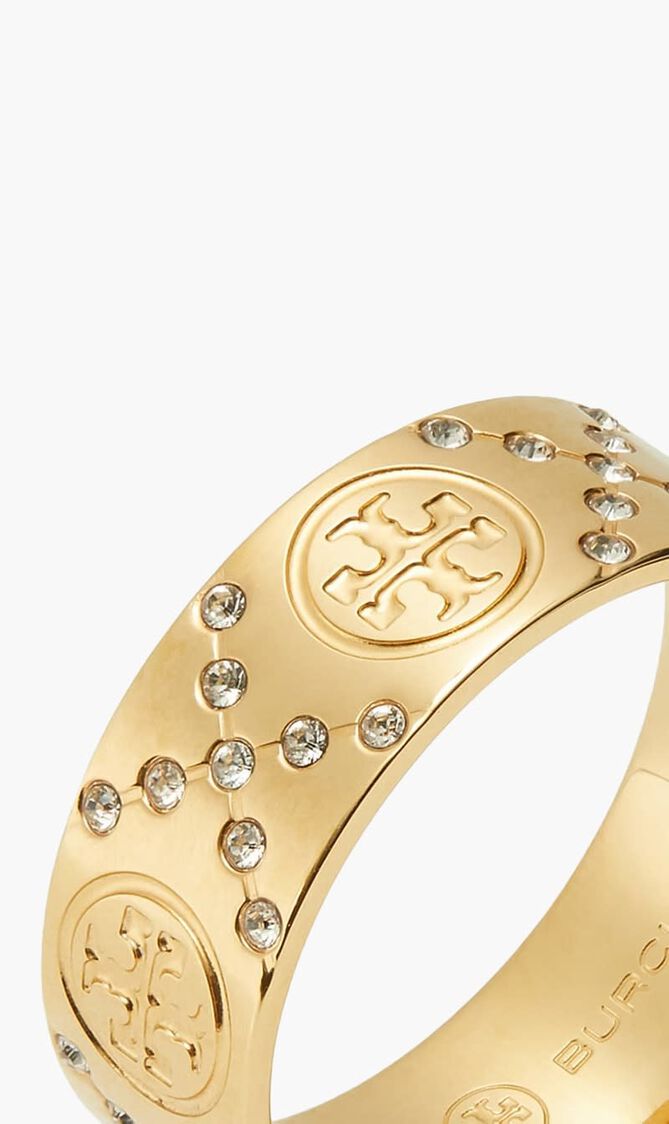 T Monogram Pave Ring