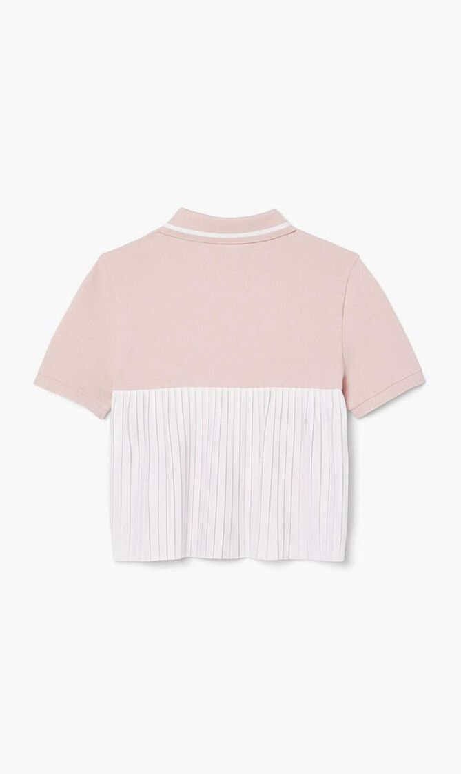 Pleat Back Petit Pique Polo Shirt