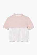 Pleat Back Petit Pique Polo Shirt