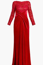 Sequin Embellished Crepe Gown