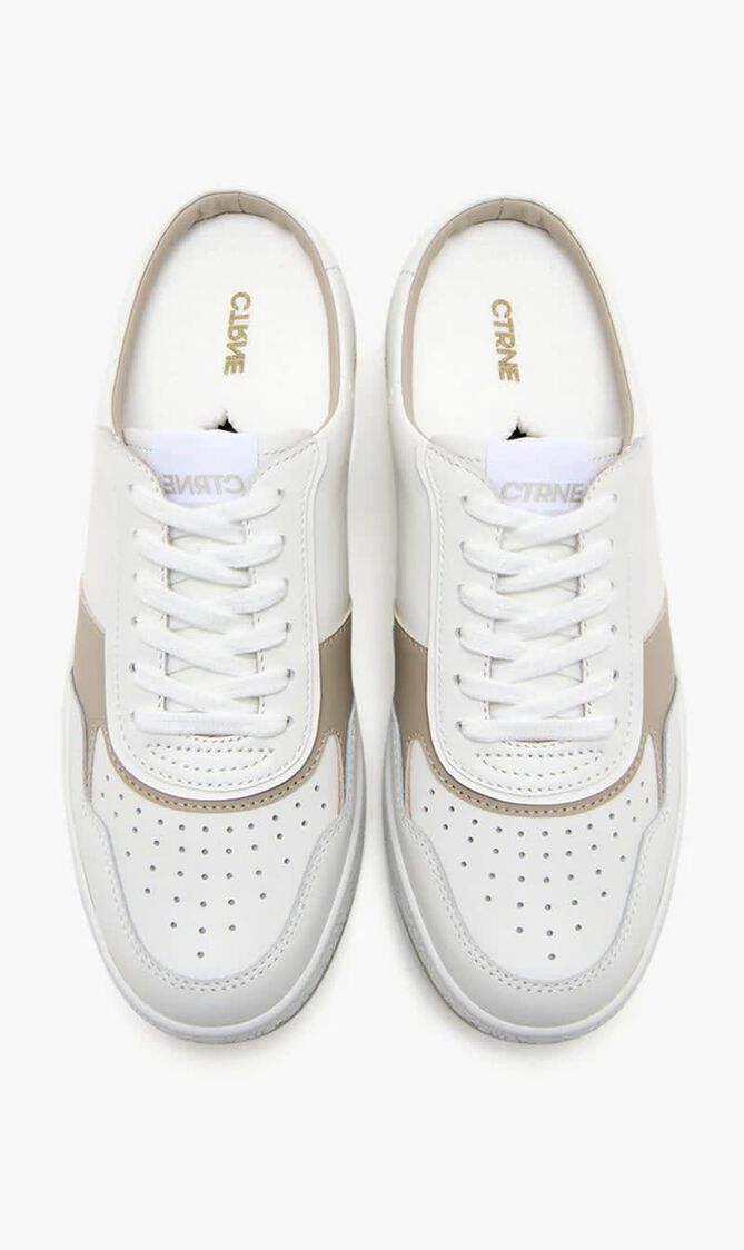 MULE WHITE BROWN LEATHER LADIES