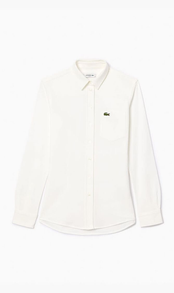 Cotton Pique Shirt with Pocket