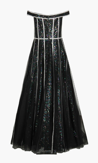 Crystal Embellished Gown Dress