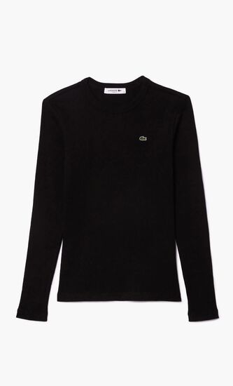 Long Sleeved Ribbed Cotton T-shirt