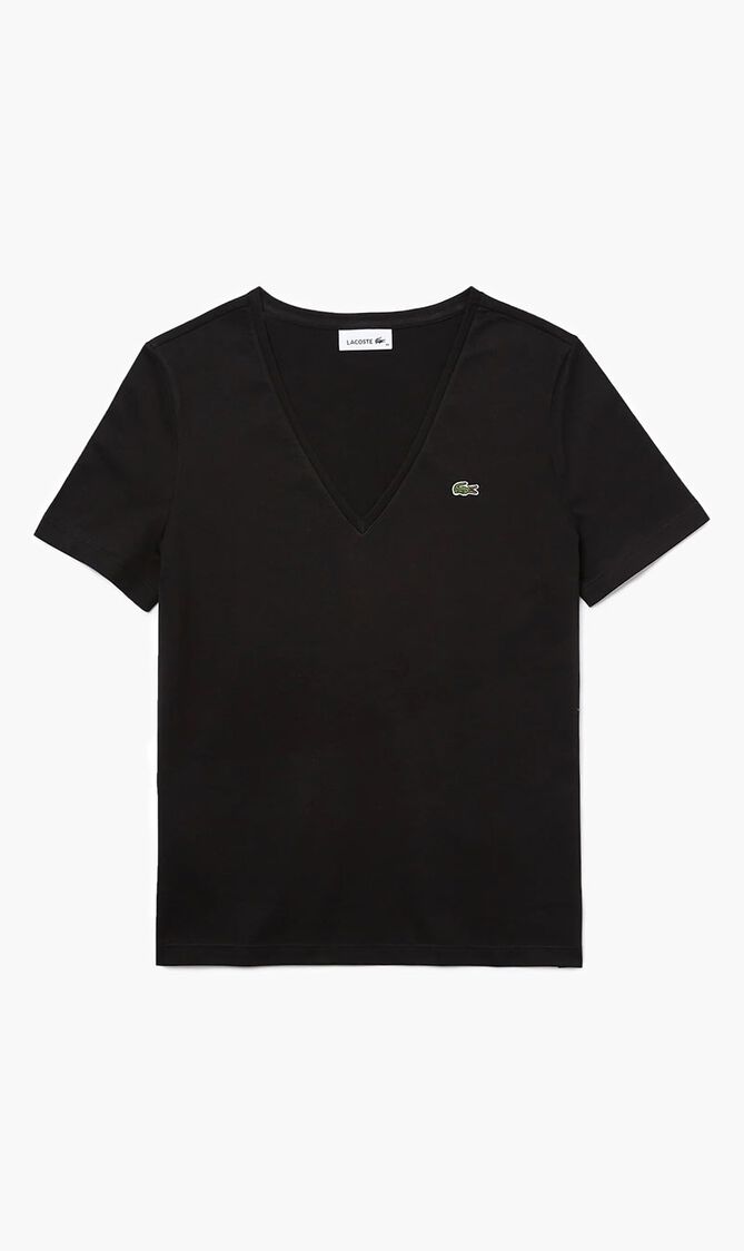 Women'S V-Neck Loose Fit Cotton T-Shirt