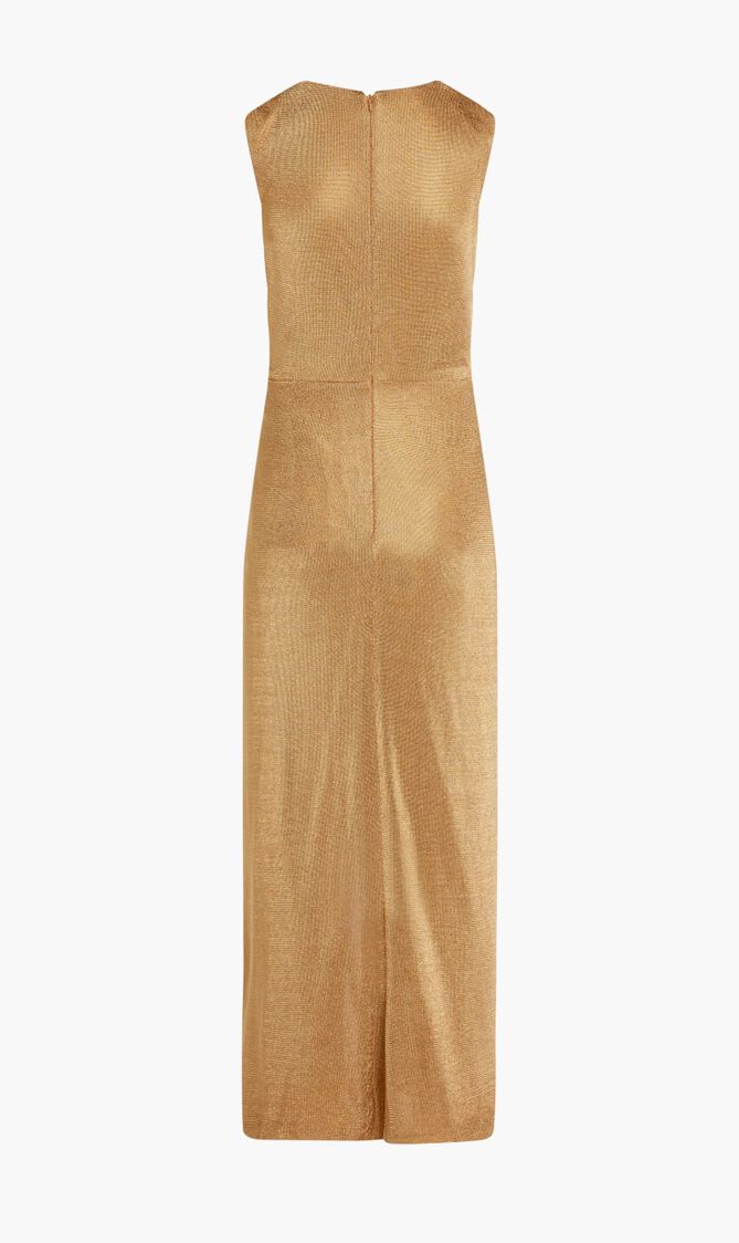 METALLIC MESH KNOT DRESS