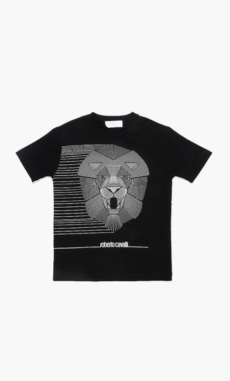 Black Lion Print T-shirt