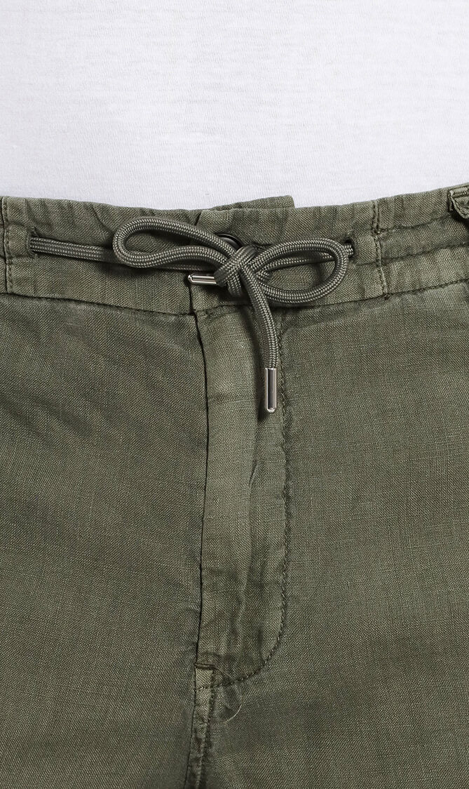 Linen Drawstring Waist Pants
