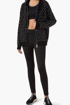 Grommeted Wool Zip-Up Hoodie