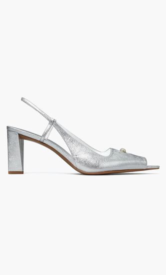 Pierced Peep Toe Slingback