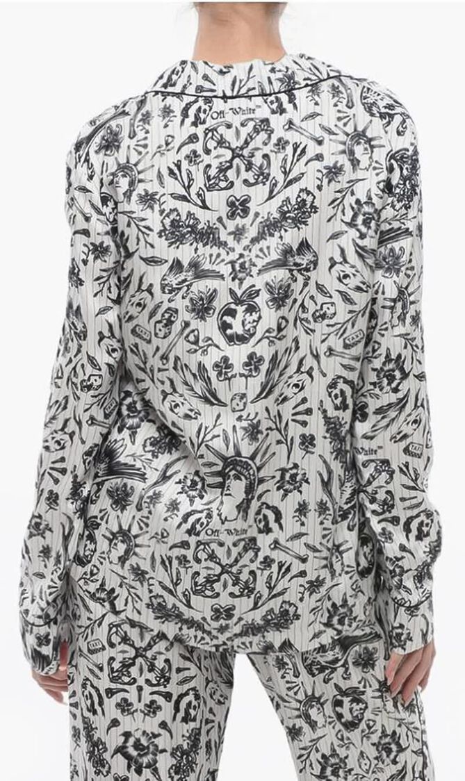 TATTOO PAJAMA LS SHIRTS WHITE BLACK