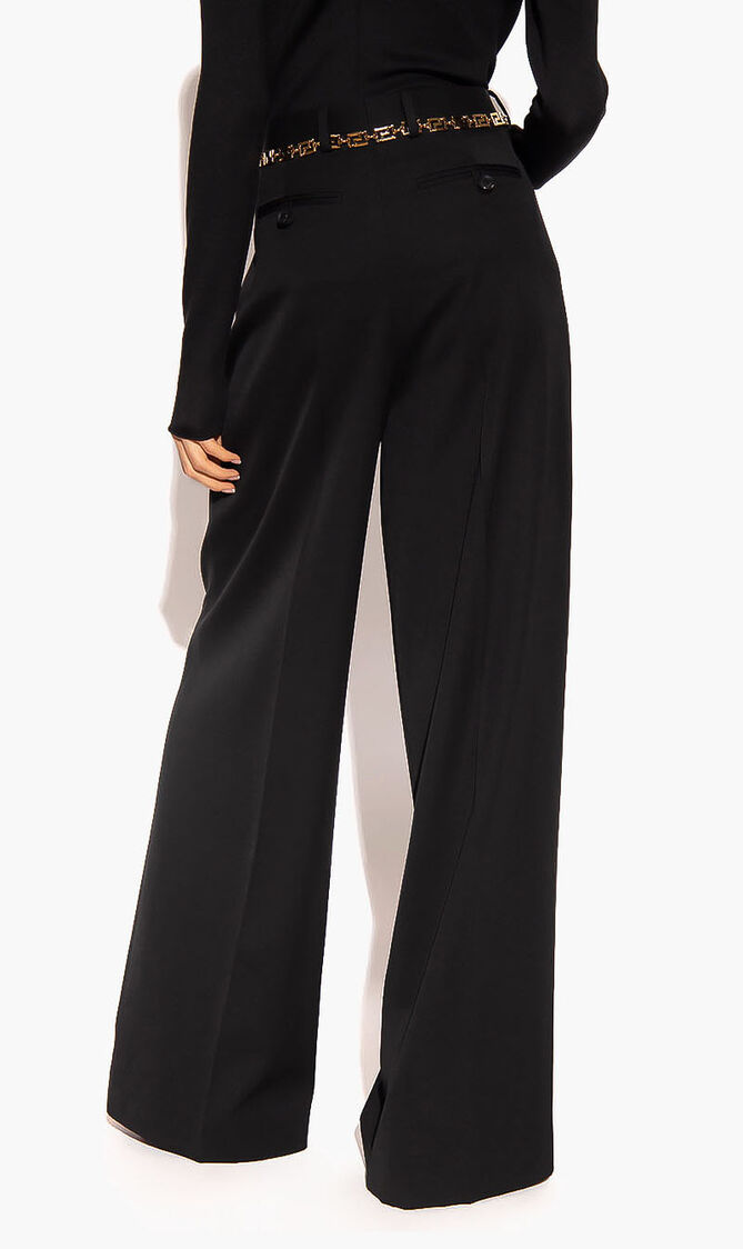 PANTS WIDE LEG HIGH WAIST GAB ECO WOOL SOLID