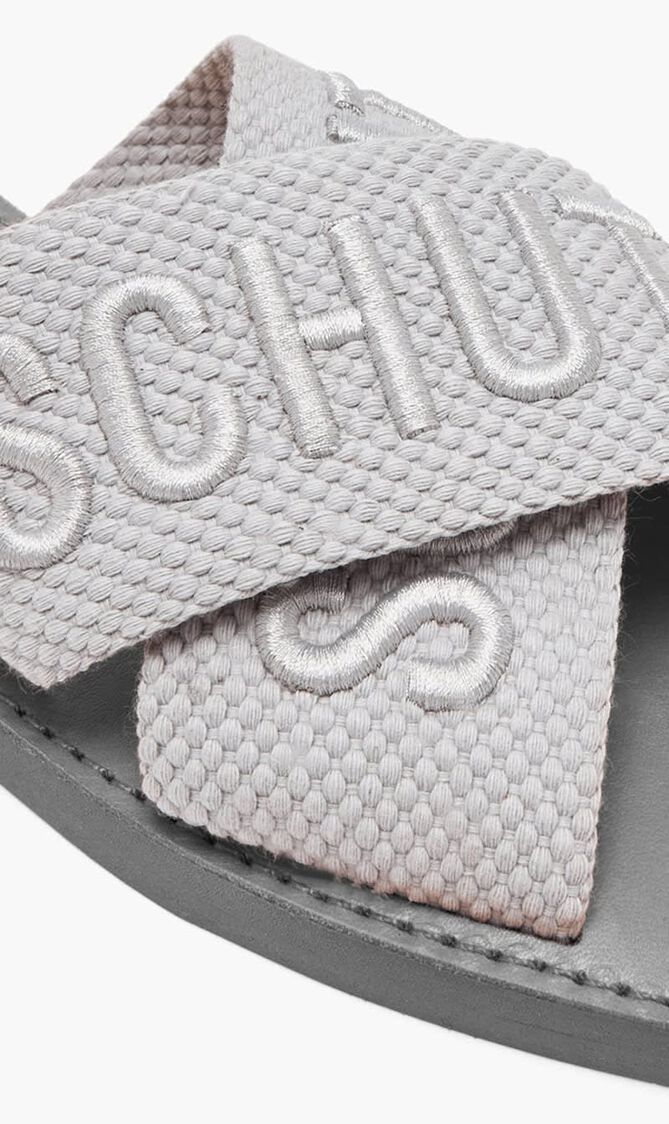 Embroidered Logo Flat Sandals
