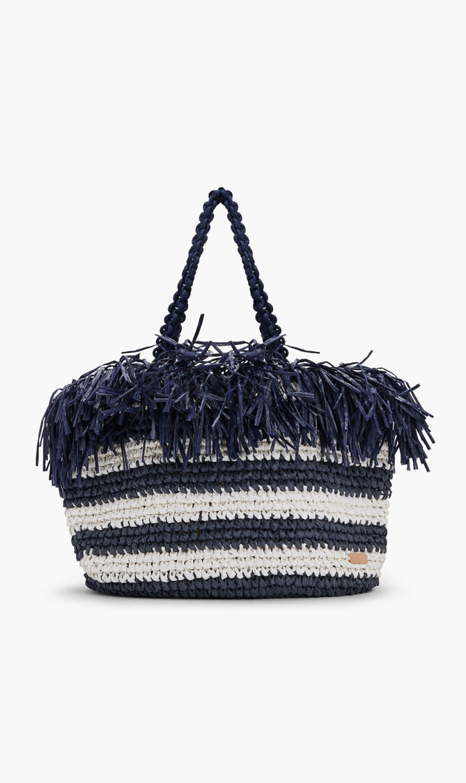 NAVY/WHITE LARGE MALIBU BEACH BAG