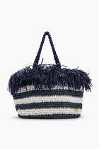 NAVY/WHITE LARGE MALIBU BEACH BAG