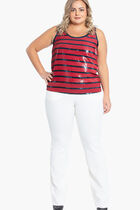 Sequined Striped Tank Top