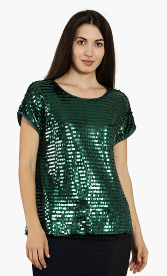 Cascading Sequin Top