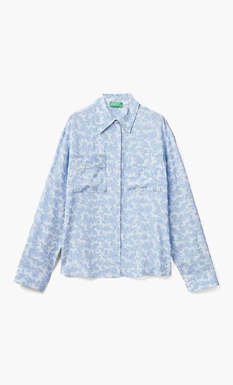 Horse Print Long Sleeve Fluid Shirt