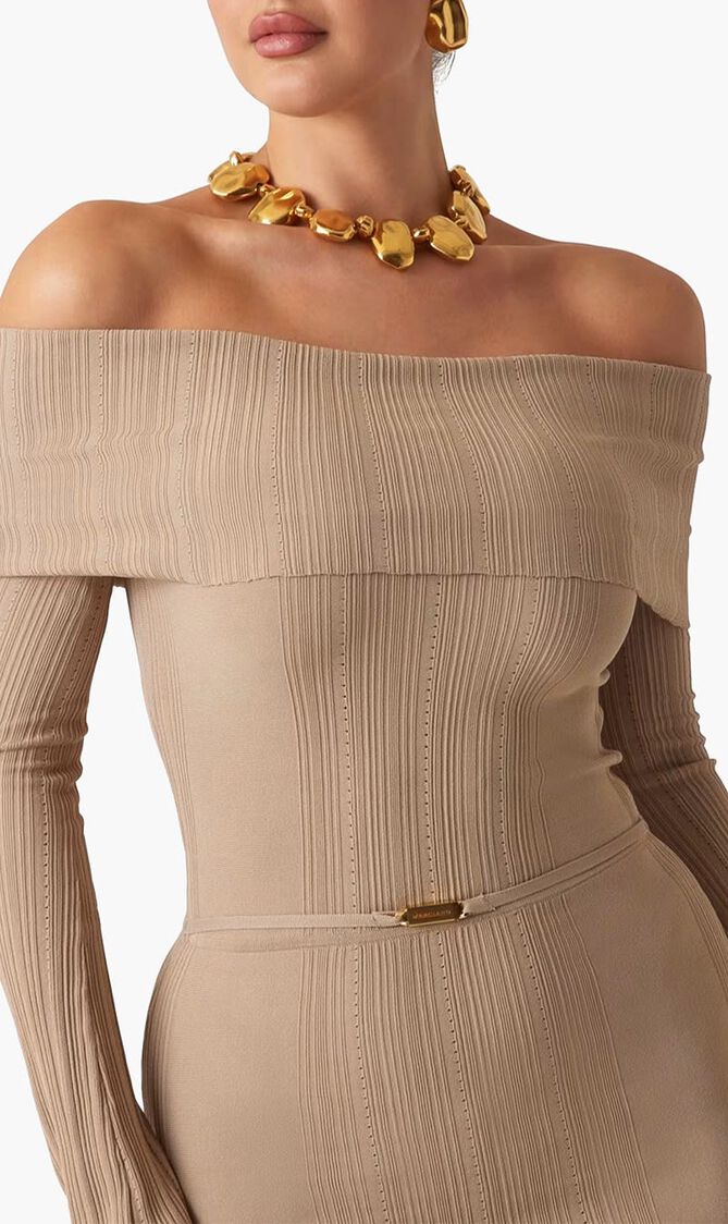 Giada Long Sleeve Off Shoulder Dress