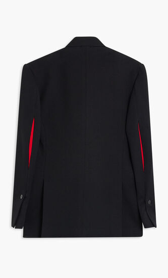 STRETCH TECHNICAL GABARDINE DOUBLE BREASTED JACKET