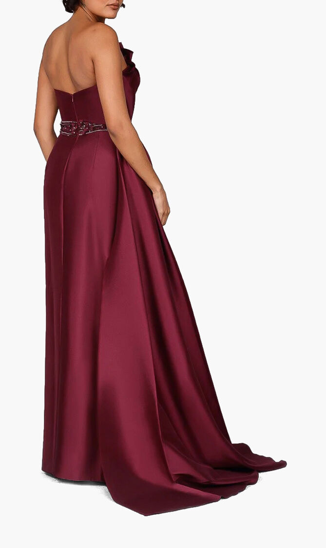 Side Drap Evening Gown Dress