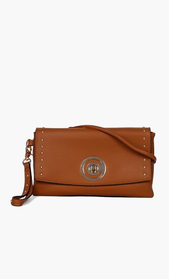 Solid Leather Crossbody Bag