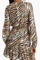 Zebra Fil Coupe Belted Mini Dress