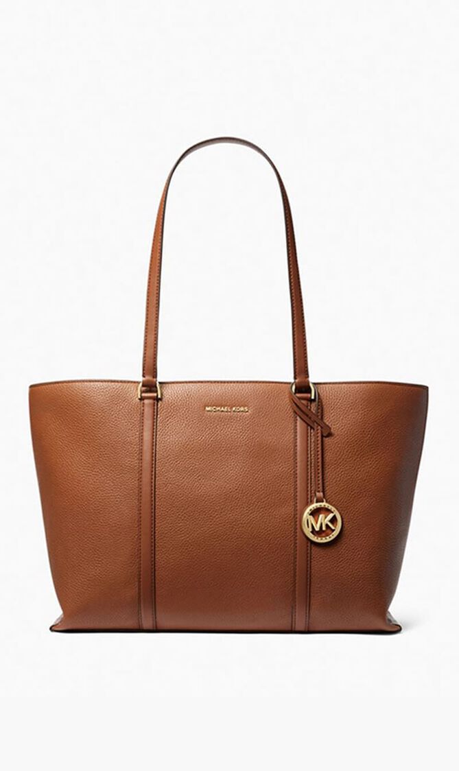 Temple Large Pebbled Leather Tote Bag