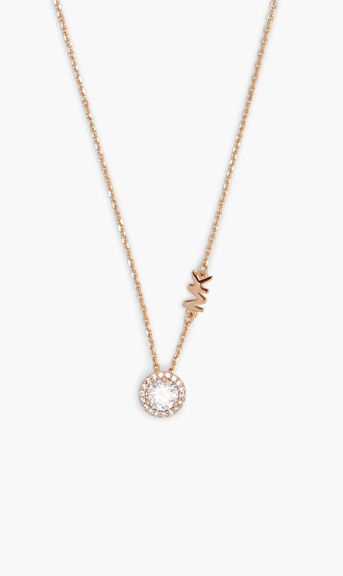 PAVE HALO NECKLACE ROSE GOLD