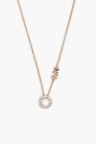 PAVE HALO NECKLACE ROSE GOLD