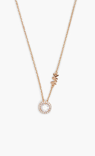 PAVE HALO NECKLACE GOLD