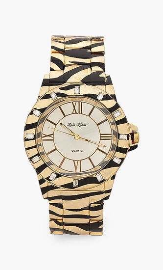 Animal Print Analog Watch