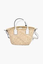 K/Signature Raffia Small Basket Bag