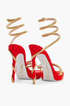 RED SUEDECMETALLIC SUNSHINE STRASS