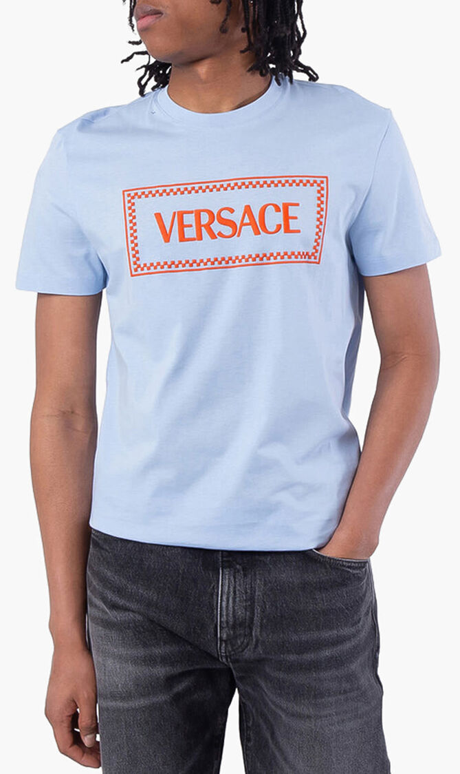 T-SHIRT COMPACT COTTON JERSEY FABRIC + VERSACE LABEL LOGO EMBROIDERY