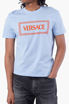 T-SHIRT COMPACT COTTON JERSEY FABRIC + VERSACE LABEL LOGO EMBROIDERY