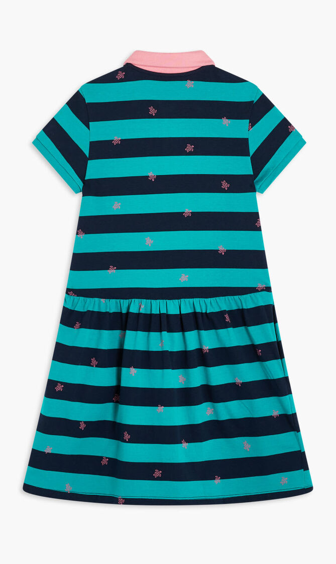 GUKY ROBE CR24 NAVY STRIPTURT VERT TROPEZIEN